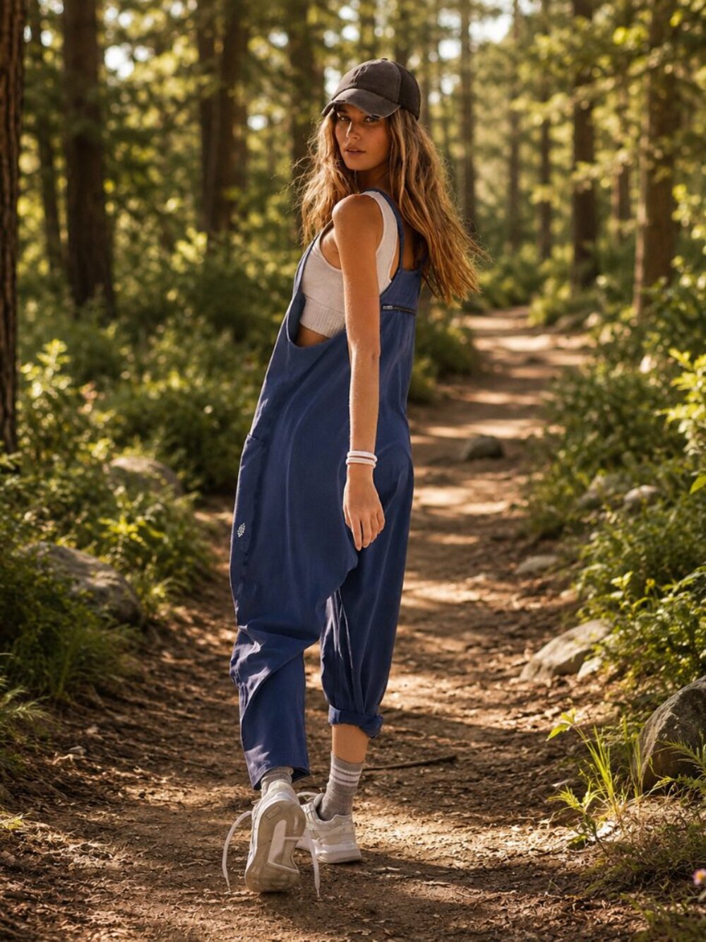 Free People Movement Oversized Onesie XL Blue NWT